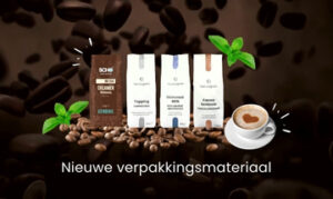 Nieuwe verpakkingsmateriaal Topping van Duijnen Koffie